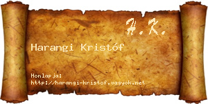 Harangi Kristóf névjegykártya
