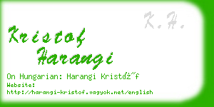 kristof harangi business card